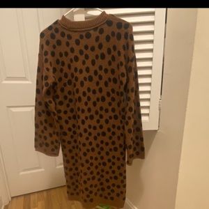 Madewell sweater dress.  Polka Dot brown and black. Size XS. With tags